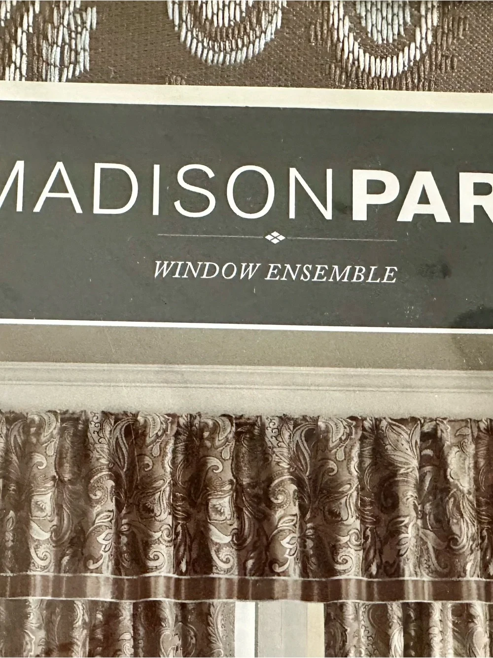 🤎🩵Madison Park Elsa Paisley Window Valances Set of (2) 50” x 18”